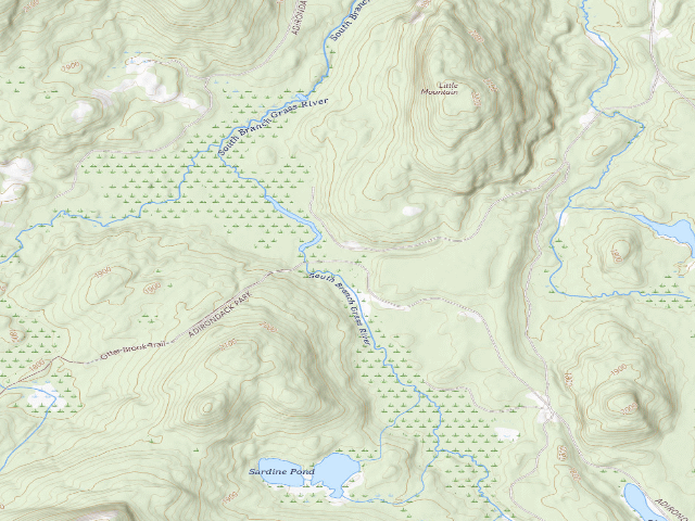 USGS topographic map of Otterbrook Road #11 Primitive Campsite (Horseshoe Lake Wild Forest)