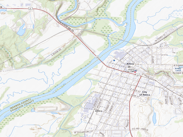 USGS topographic map of Ouabache Park (City of Attica)