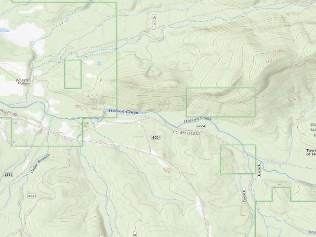 USGS topographic map of Ouachita WMA (Le Flore Unit) primitive camp #1