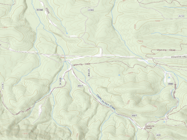 USGS topographic map of Ouachita WMA (Le Flore Unit) primitive camp #3