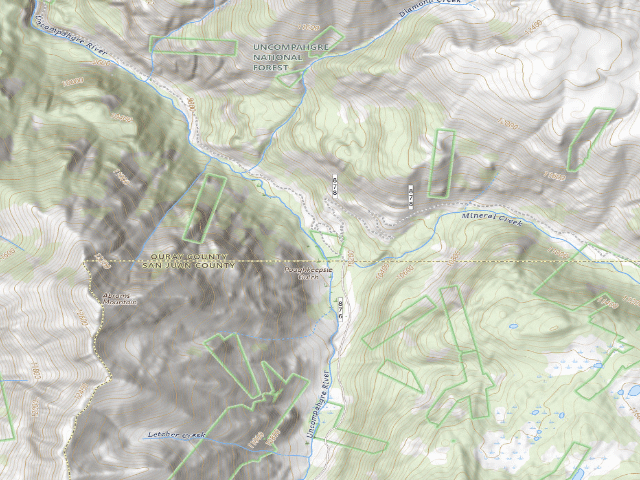 USGS topographic map of Ouray County
