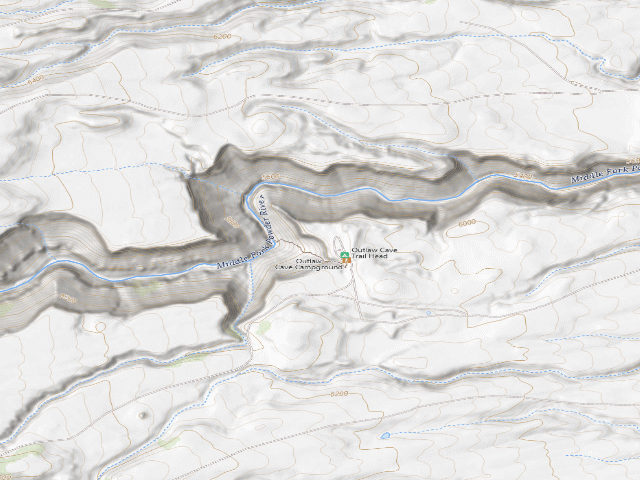 USGS topographic map of Outlaw Cave Campground