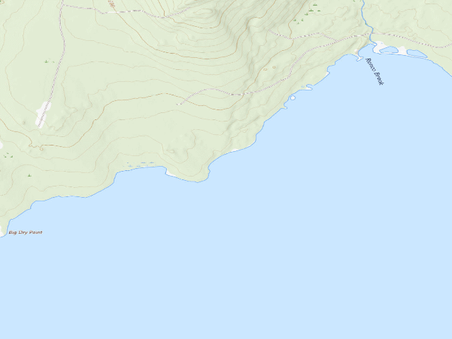 USGS topographic map of Outward Bound (Moosehead Lake Shoreline Public Land)