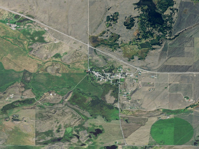 Aerial image of Ovando - free town camping (Brand Bar Museum lawn / Valiton Park)