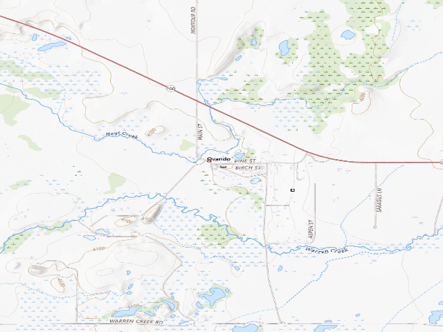 USGS topographic map of Ovando - free town camping (Brand Bar Museum lawn / Valiton Park)