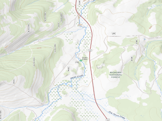 USGS topographic map of Owen Creek