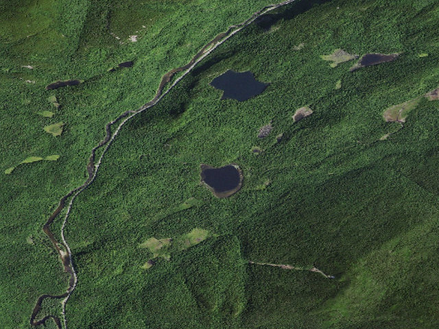 Aerial image of Owen Pond Campsite [DEC #4785] (Sentinel Range Wilderness)