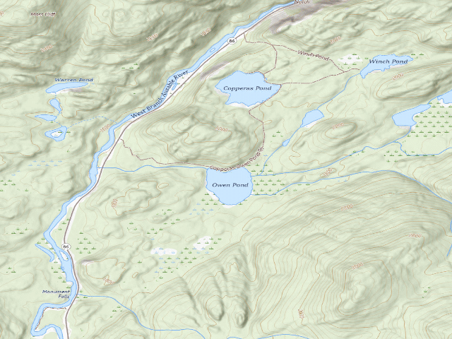 USGS topographic map of Owen Pond Campsite [DEC #4785] (Sentinel Range Wilderness)