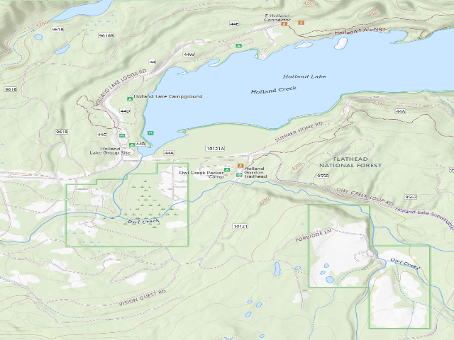 USGS topographic map of Owl Creek Packer Camp