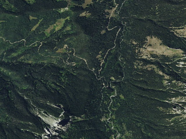 Aerial image of Owl Creek Pass Dispersed