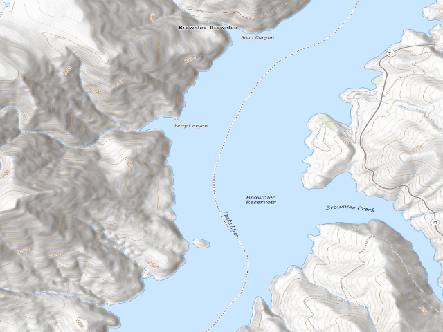 USGS topographic map of Oxbow/Brownlee