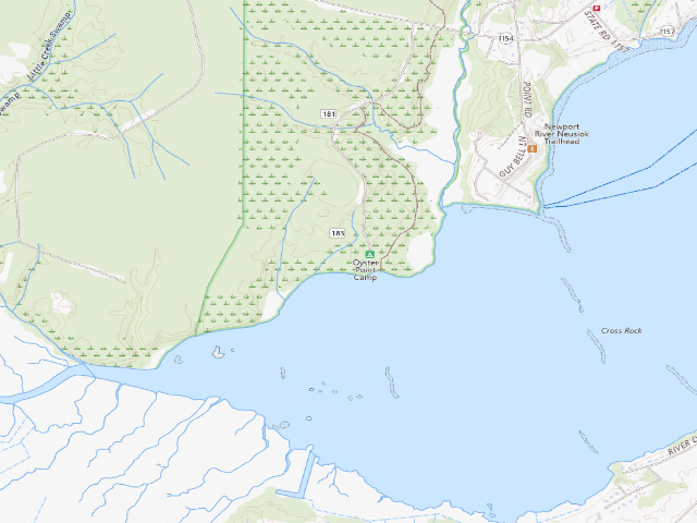 USGS topographic map of Oyster Point Campground