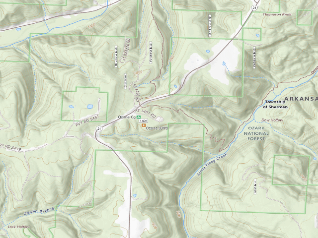 USGS topographic map of Ozone Rec Area
