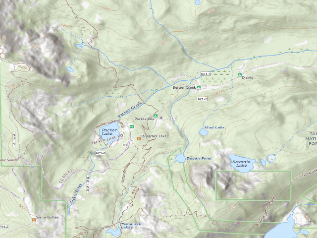 USGS topographic map of Packsaddle
