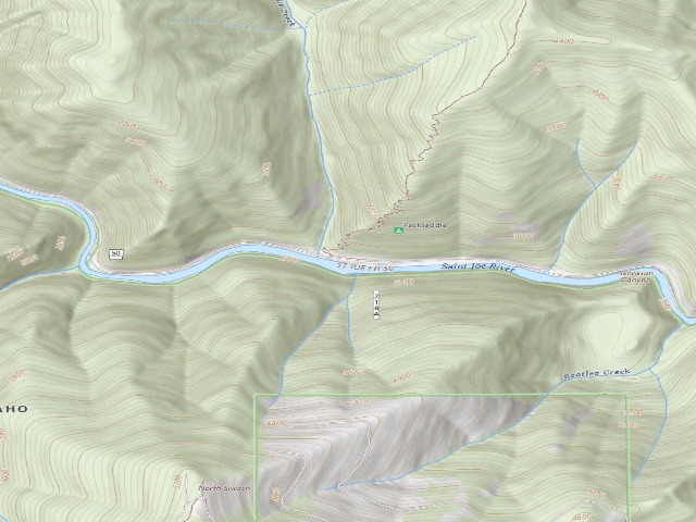 USGS topographic map of Packsaddle Campground