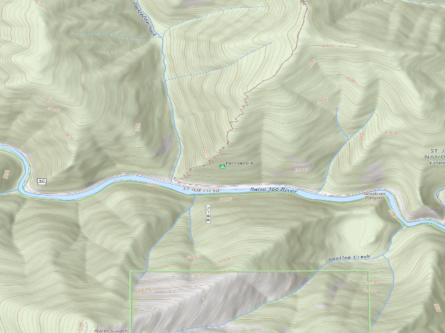 USGS topographic map of Packsaddle