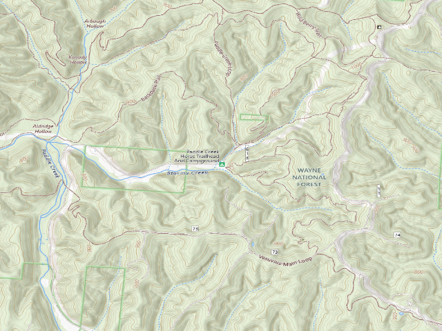 USGS topographic map of Paddle Creek Horse Camp