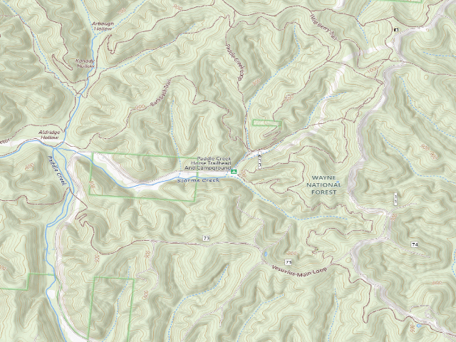 USGS topographic map of Paddle Creek Horse Campground