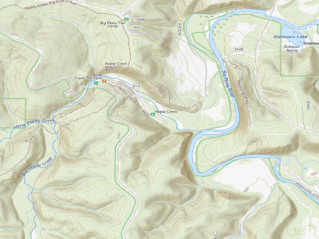 USGS topographic map of Paddy Creek