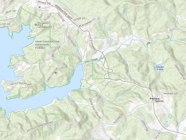 USGS topographic map of Padena Dispersed Area