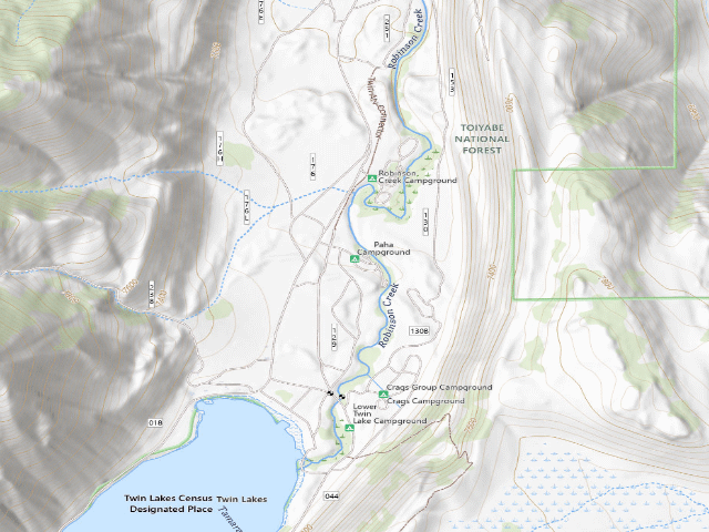 USGS topographic map of Paha Campground