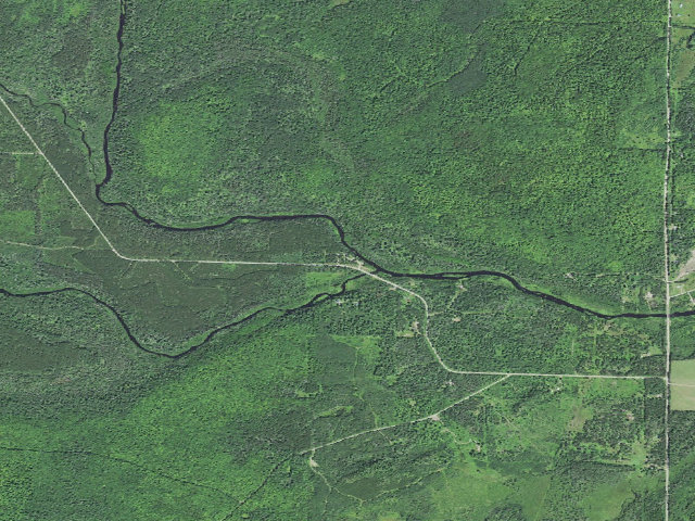 Aerial image of Paint River Forks Campground