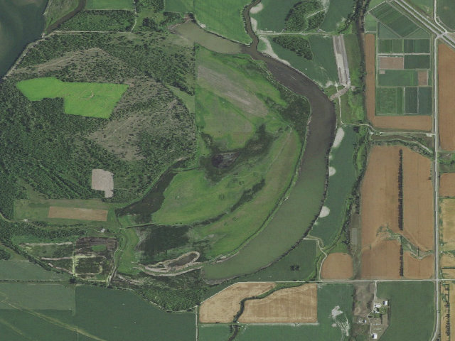 Aerial image of Painted Woods WMA (McLean County)