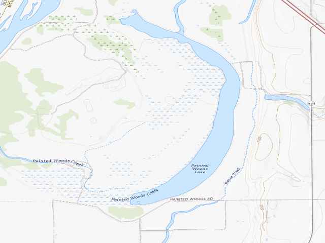 USGS topographic map of Painted Woods WMA (McLean County)