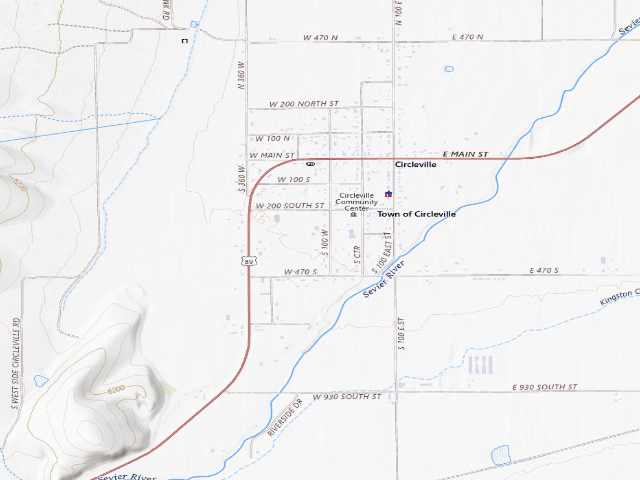 USGS topographic map of Paiute Trail