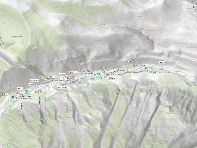 USGS topographic map of Palisade/Glacier Group Cg