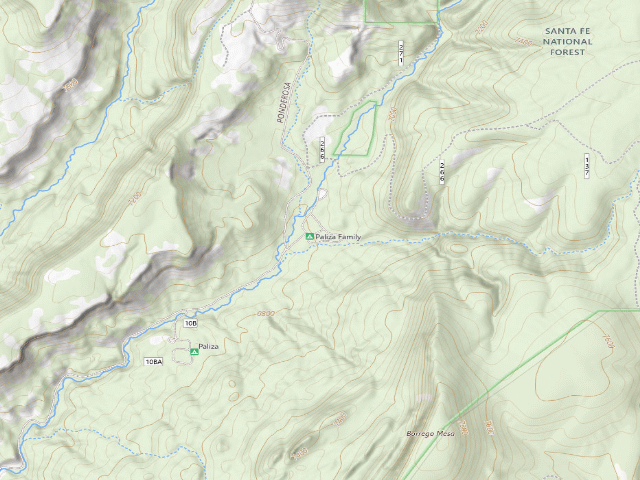 USGS topographic map of Paliza Family Campground (N)