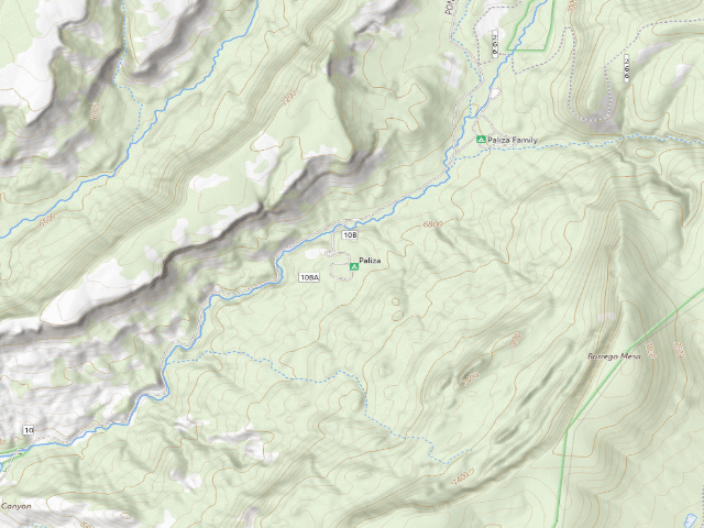 USGS topographic map of Paliza Group Campground (S)
