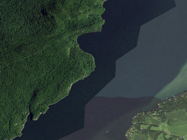 Aerial image of Pallisades Campsite [DEC #4468] (Split Rock Wild Forest)