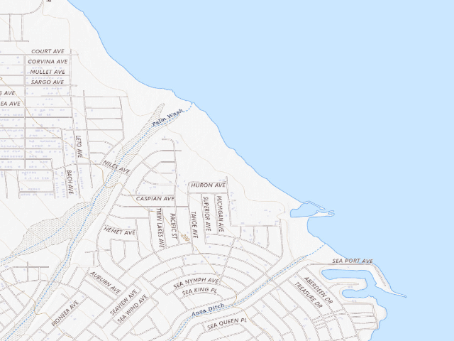 USGS topographic map of Palm Beach Dispersed Camp