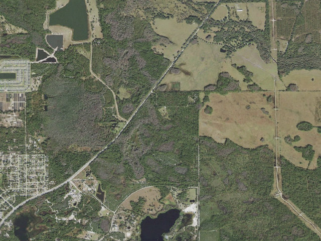 Aerial image of Palm Bluff Conservation Area group campsite