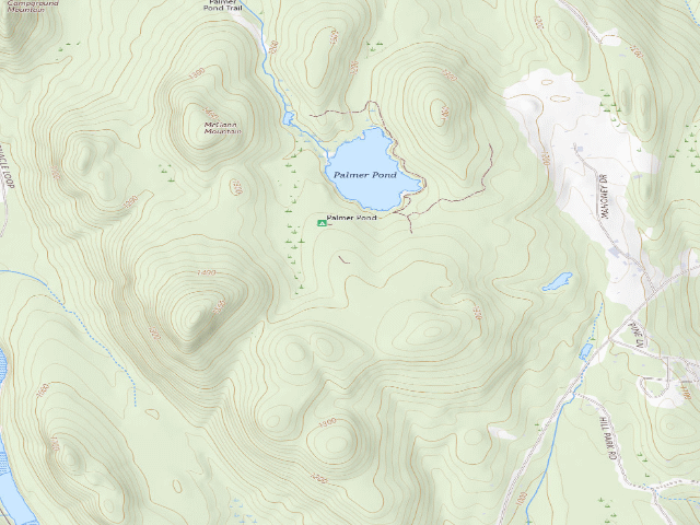 USGS topographic map of Palmer Pond Tent Site 2 (Lake George Wild Forest)