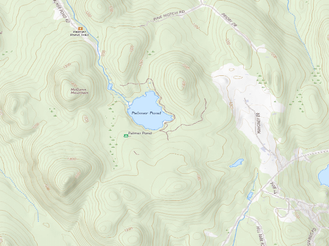 USGS topographic map of Palmer Pond Tent Site 3 (Lake George Wild Forest)