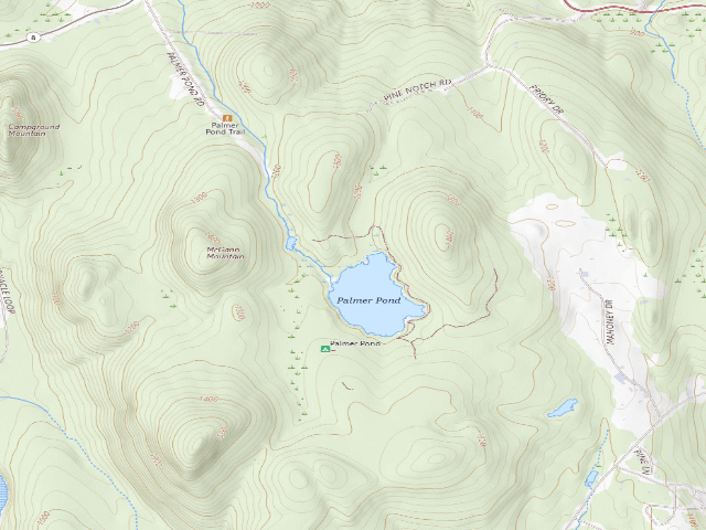 USGS topographic map of Palmer Pond Tent Site 4 (Lake George Wild Forest)