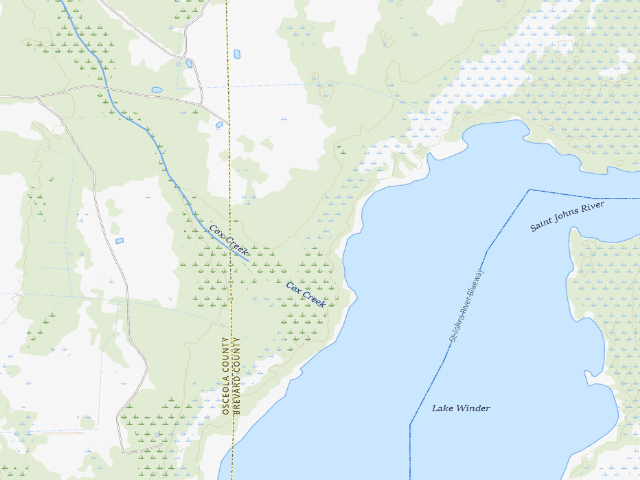 USGS topographic map of Palms Camp (River Lakes Conservation Area)