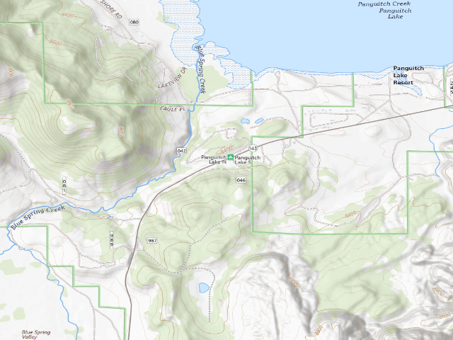 USGS topographic map of Panguitch Lake South Campground