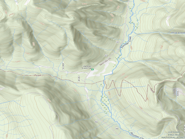 USGS topographic map of Panther Creek Cg