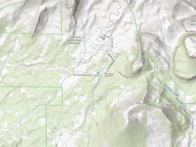 USGS topographic map of Panther Meadows Cg