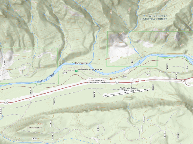 USGS topographic map of Paradise Campground