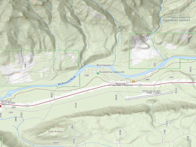 USGS topographic map of Paradise Campground