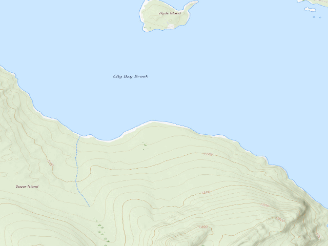 USGS topographic map of Paradise Cove (Moosehead Lake Shoreline Public Land)