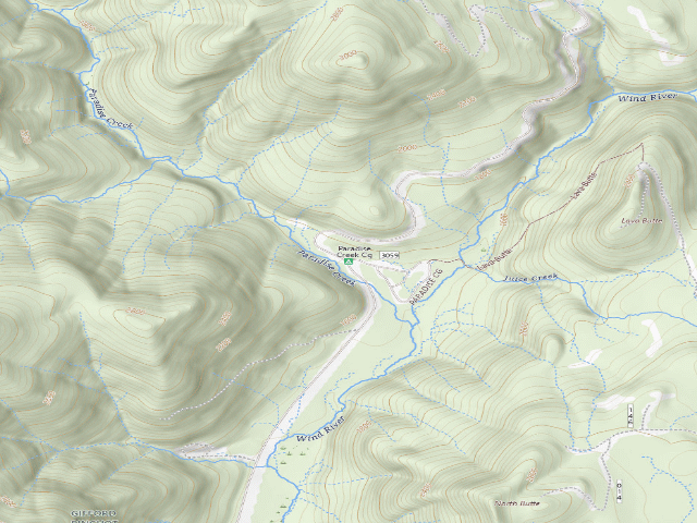 USGS topographic map of Paradise Creek Cg