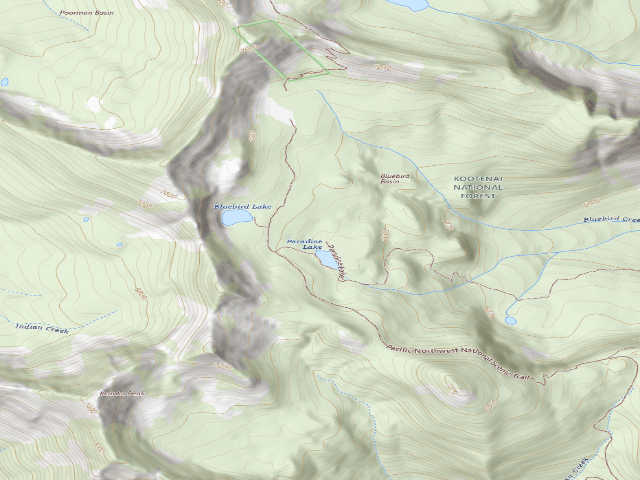 USGS topographic map of Paradise Lake Dispersed Site 12