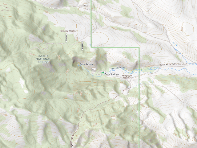 USGS topographic map of Paris Springs Campground