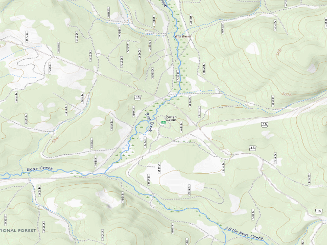USGS topographic map of Parish Cabin