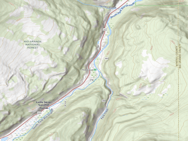 USGS topographic map of Park Creek Campground